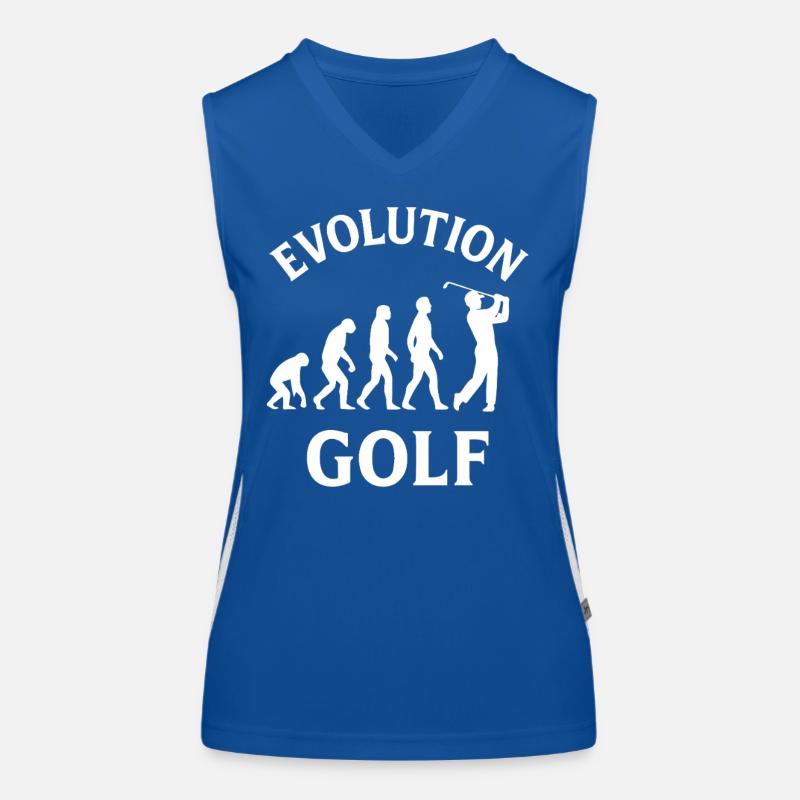 Evolution Golf Lustiges Golfdesign Funktionelles Kontrast-Tank Top für Frauen