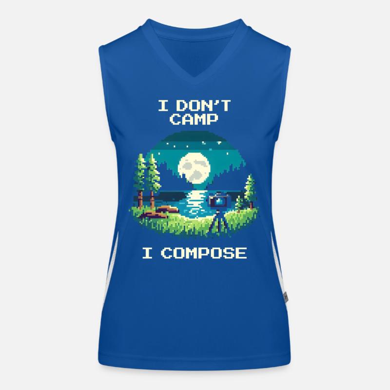 Je ne campe pas, je compose | Composition Débardeur respirant contrasté Femme