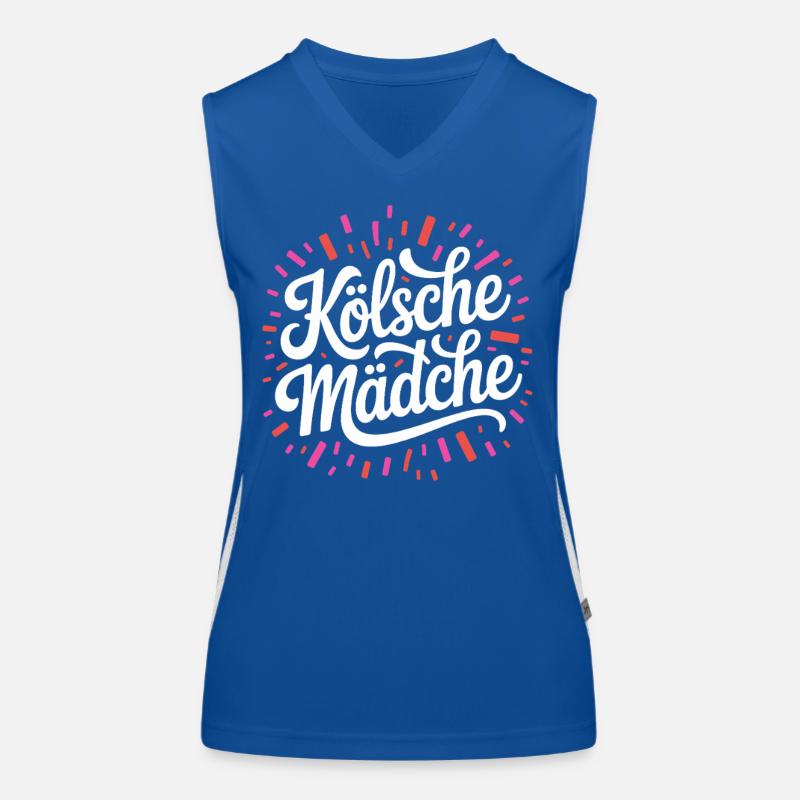 Kölsche Mädche Karneval Köln Kölle Kölsch Mädchen Funktionelles Kontrast-Tank Top für Frauen