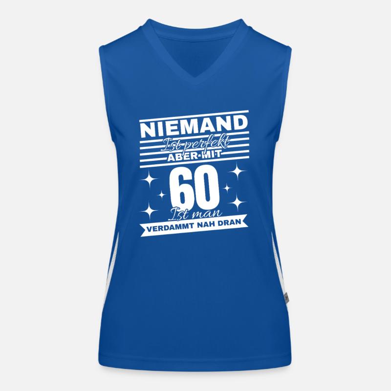 60th Birthday Saying Shirt Women's Functional Contrast Tank Top