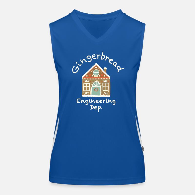 Funny Christmas print. Gingerbread house Baking. Women's Functional Contrast Tank Top