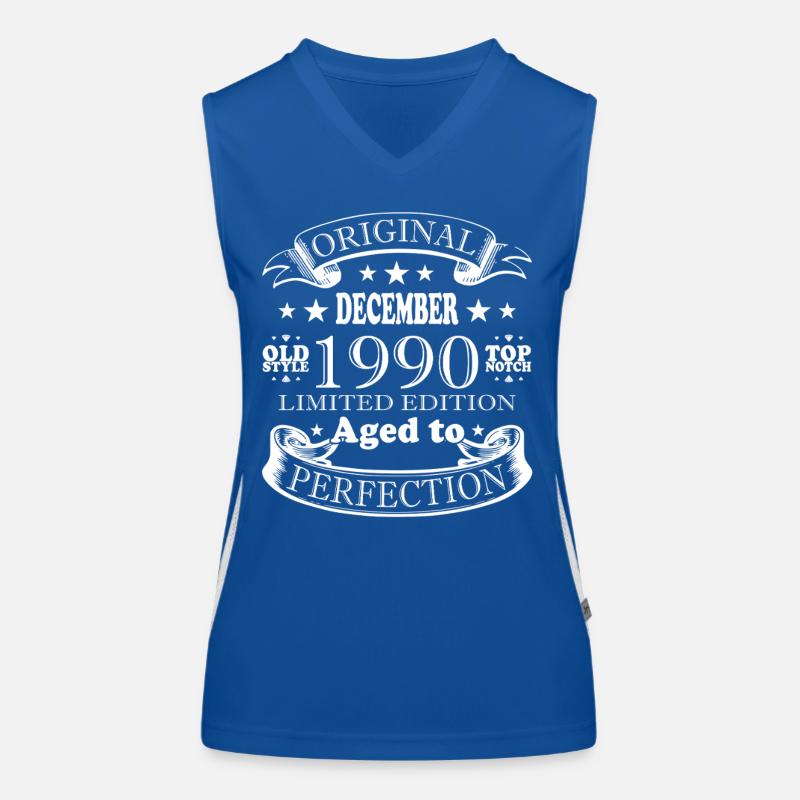 Décembre 1990 Décembre Anniversaire Décembre 1990 Débardeur respirant contrasté Femme