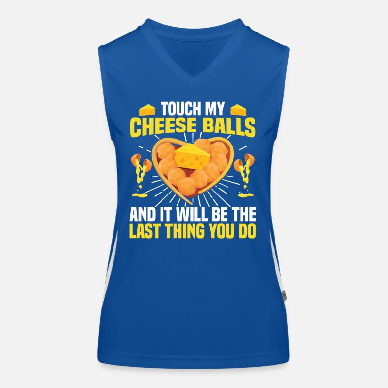 Costume de boule de fromage Mix Boule de fromage Foodie Cheese Débardeur respirant contrasté Femme