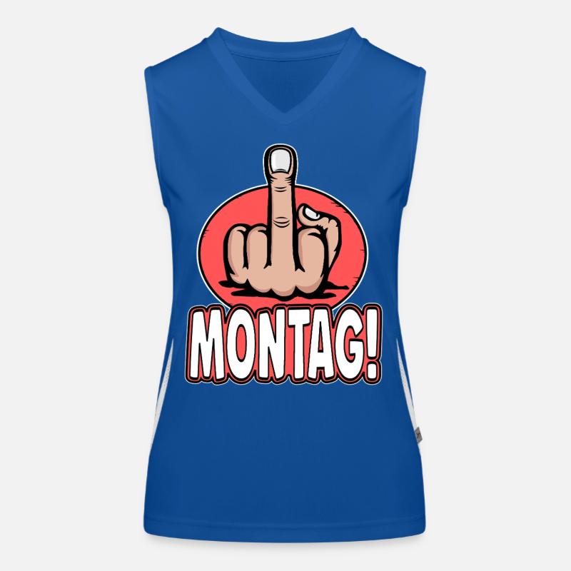 Middle Finger Stinky Finger Monday Design Women's Functional Contrast Tank Top