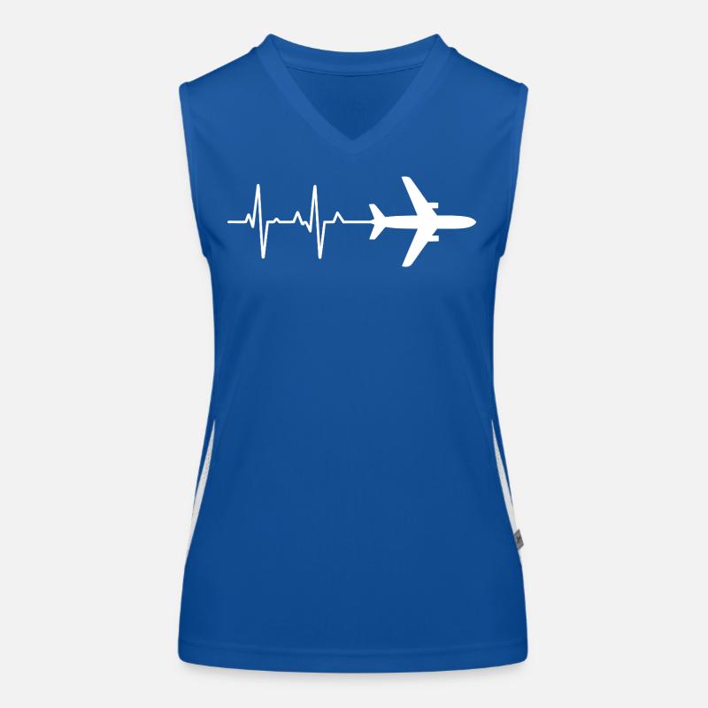 Flugzeug Herzschlag Muster Funktionelles Kontrast-Tank Top für Frauen