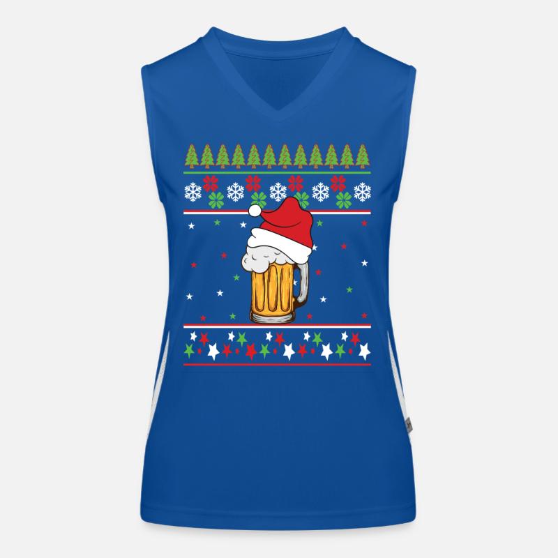 Weihnachten Bier Pullover Hässlich Geschenkidee Lustiger Humor Funktionelles Kontrast-Tank Top für Frauen