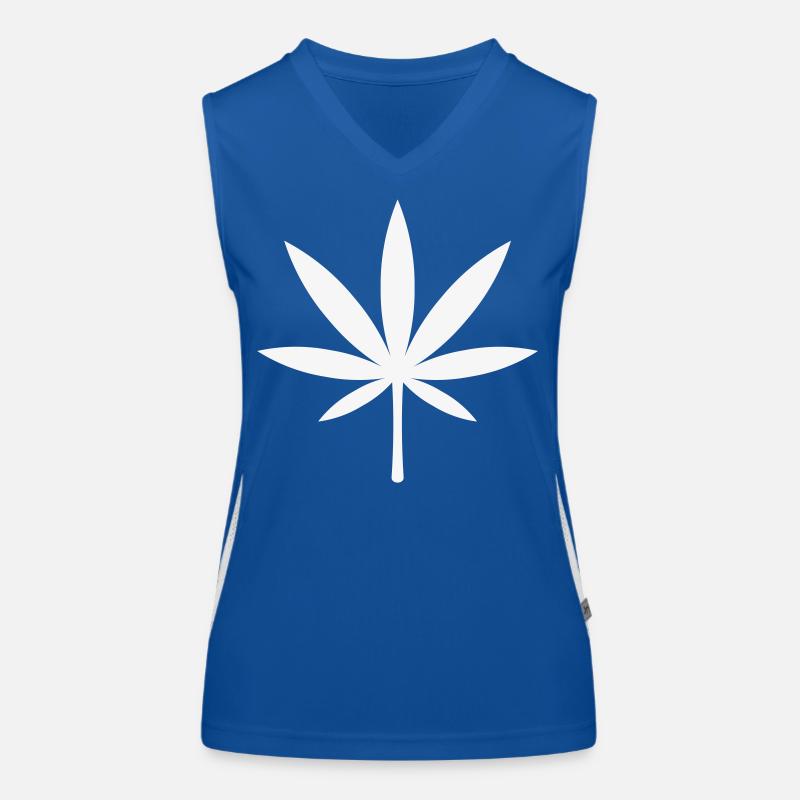 Cannabis / Marijuana / Feuille de chanvre (blanc) Débardeur respirant contrasté Femme