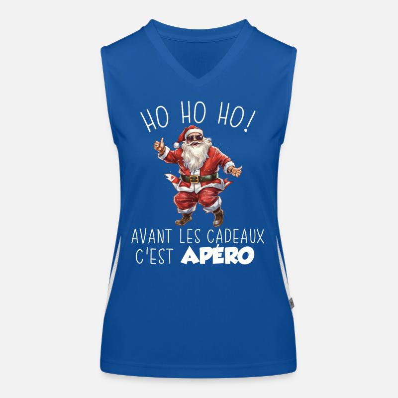 Hässlicher Pullover Weihnachtshumor Weihnachtsmann Aperitif Geschenk Funktionelles Kontrast-Tank Top für Frauen