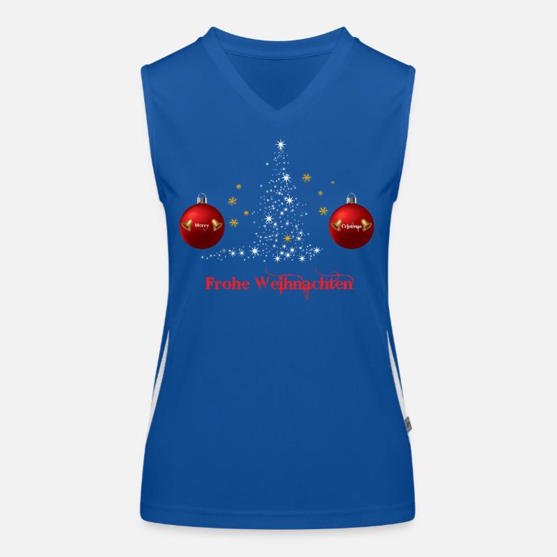 Frohe Weihnachten Ornamentbaum, Weihnachtsgeschenk Funktionelles Kontrast-Tank Top für Frauen