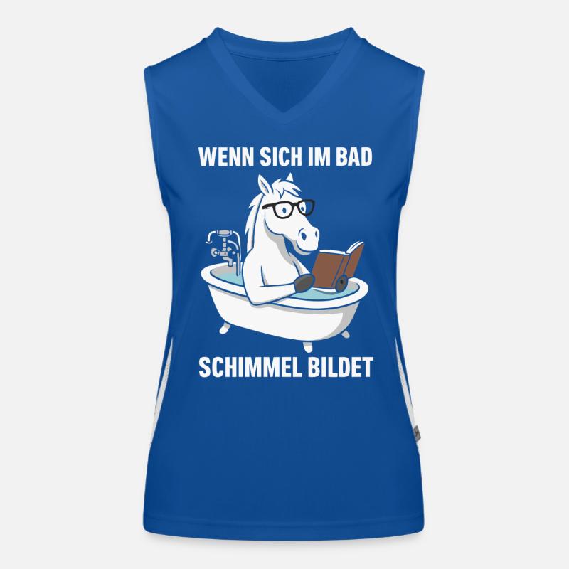 Badlesendes Pferd mit Schimmelwitz Funktionelles Kontrast-Tank Top für Frauen