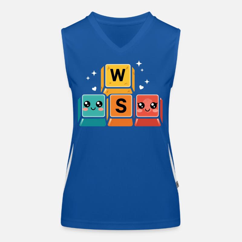 WASD Keys Funny Gamer Gift Women's Functional Contrast Tank Top