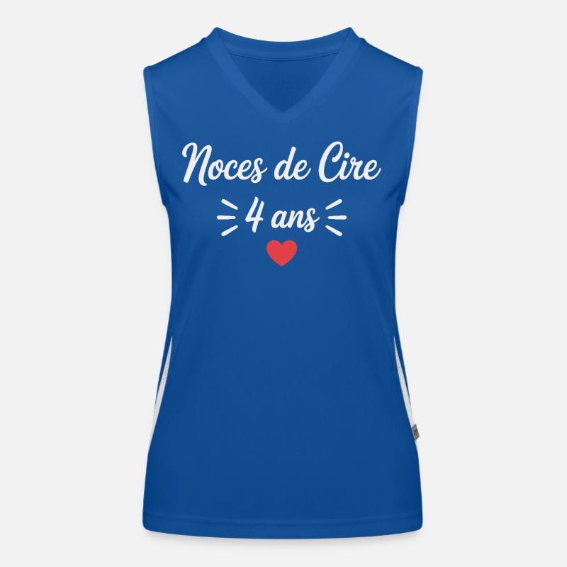 Noces de Cire 4 Ans – Anniversaire de Mariage Débardeur respirant contrasté Femme