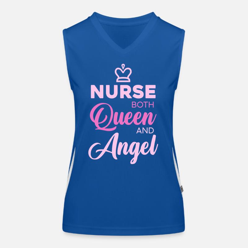 Nurse Queen Angel Typography Funktionelles Kontrast-Tank Top für Frauen