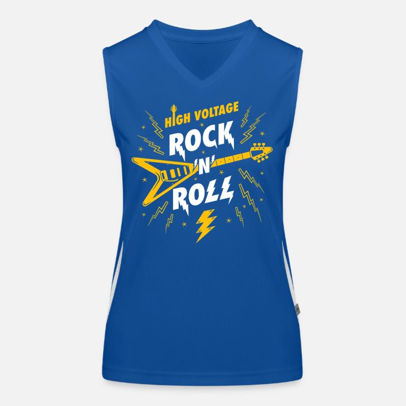 High Voltage Rockin Roll Guitar Women's Functional Contrast Tank Top