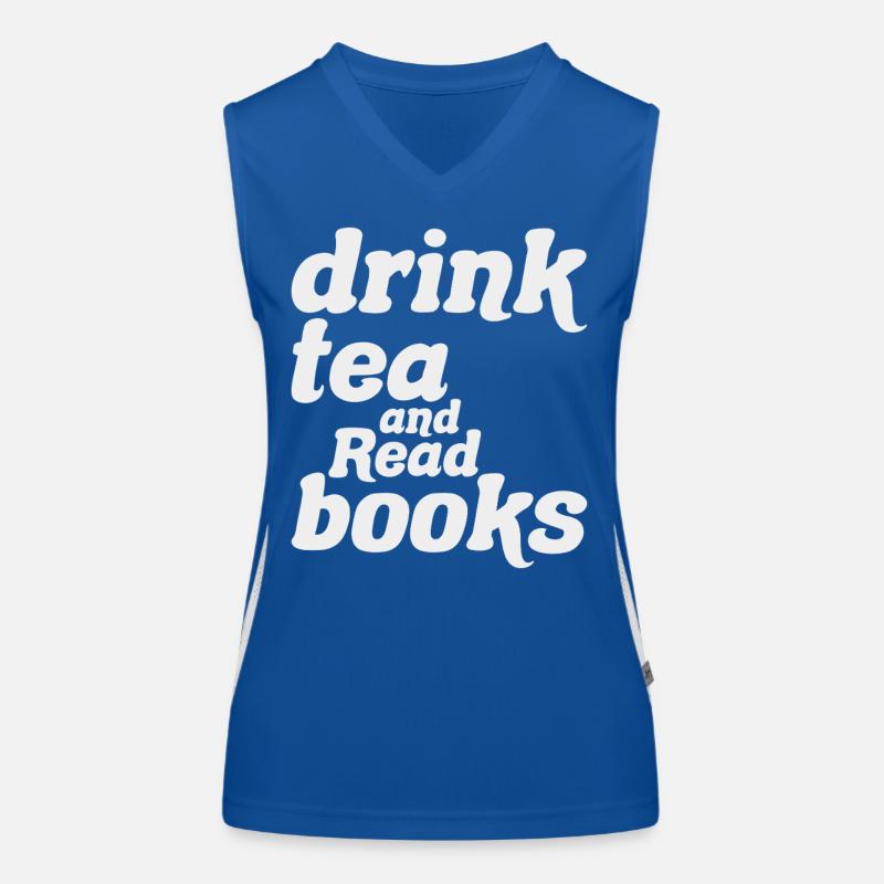 Drinking Tea and Reading Books Original Gift Women's Functional Contrast Tank Top