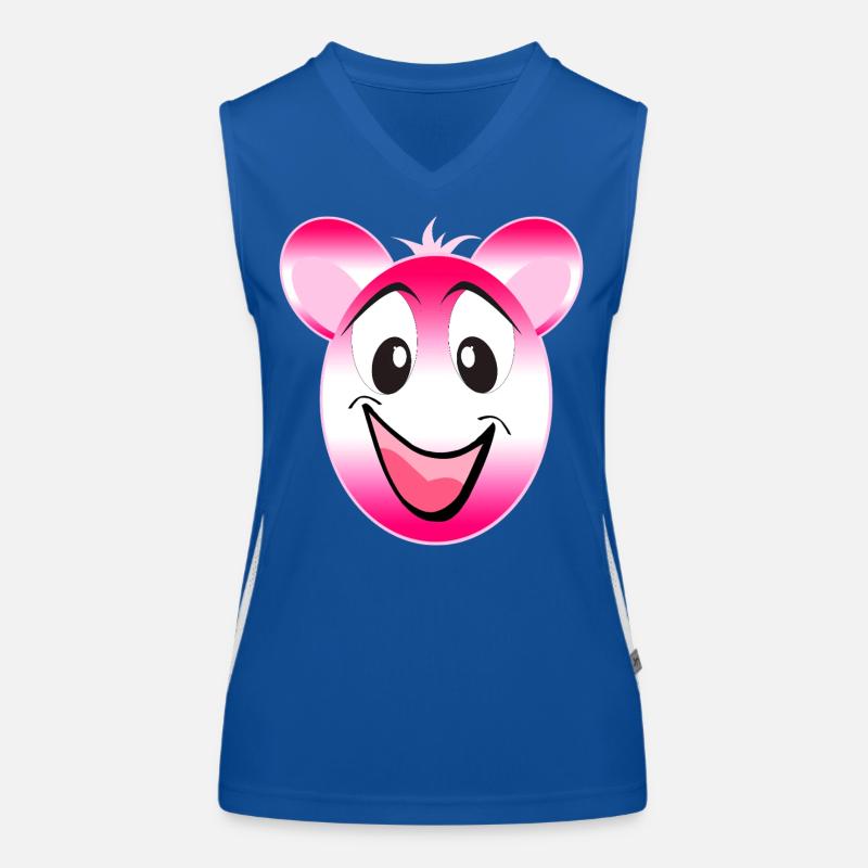 Pink Panda Smile Women's Functional Contrast Tank Top
