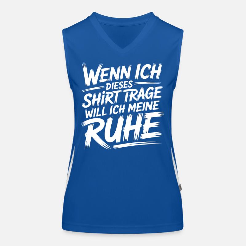 Ne parle pas – le t-shirt active le mode veille ! Débardeur respirant contrasté Femme