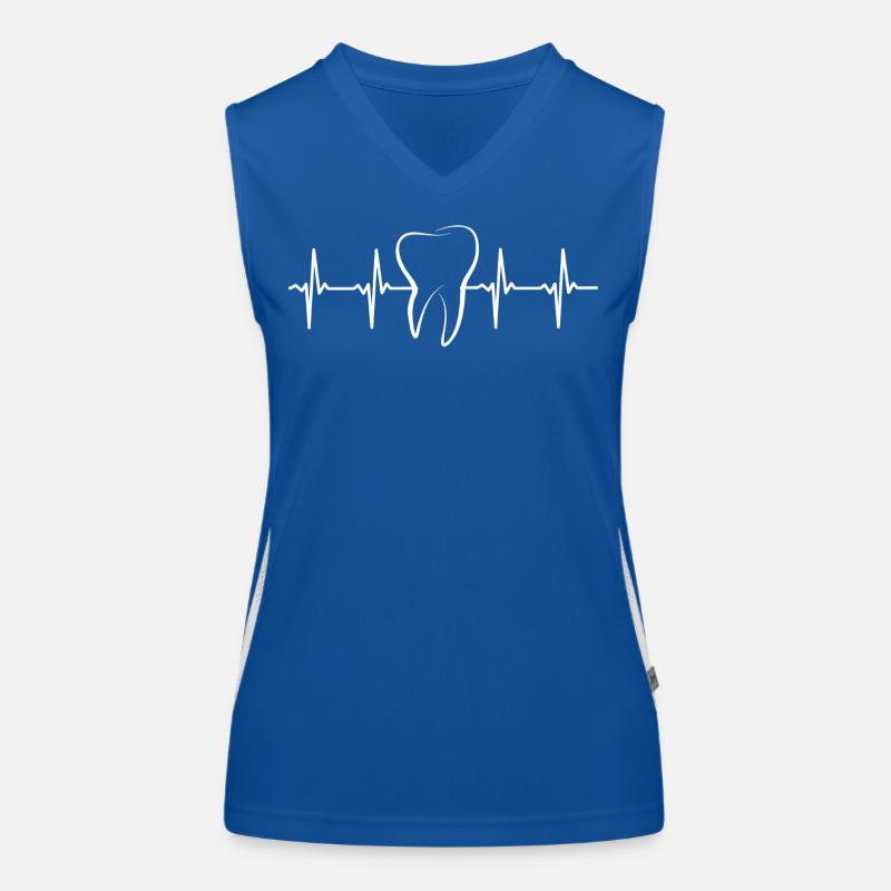 Tooth Heart Pulse Illustration Women's Functional Contrast Tank Top