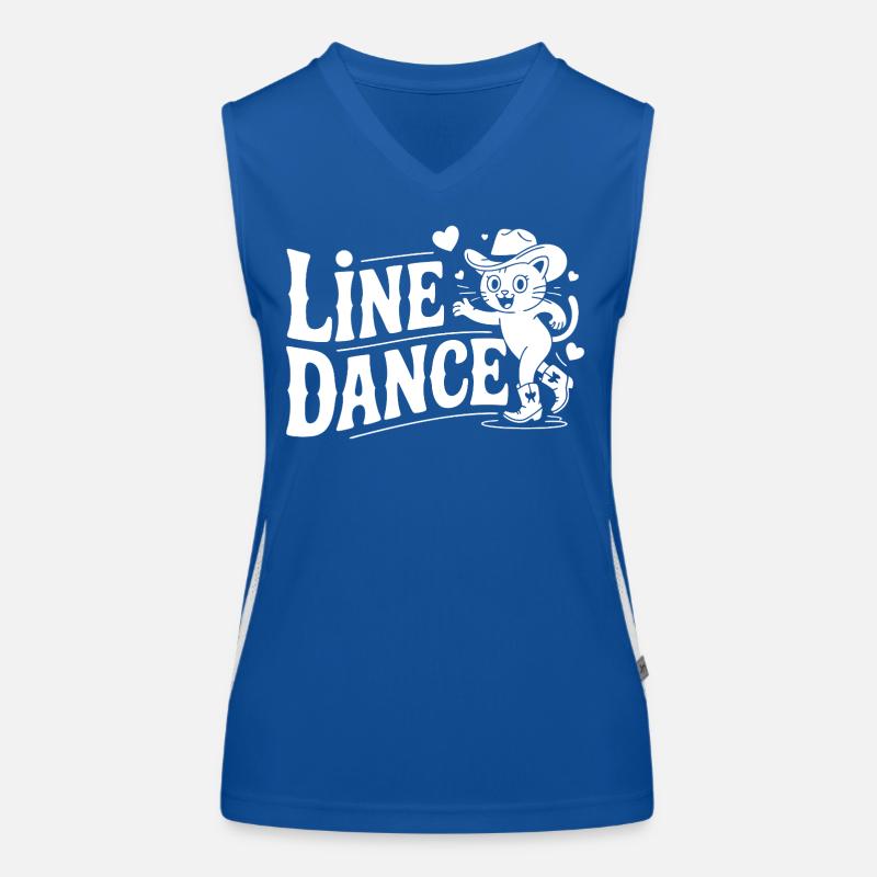 Line Dance Katze Silhouette Funktionelles Kontrast-Tank Top für Frauen