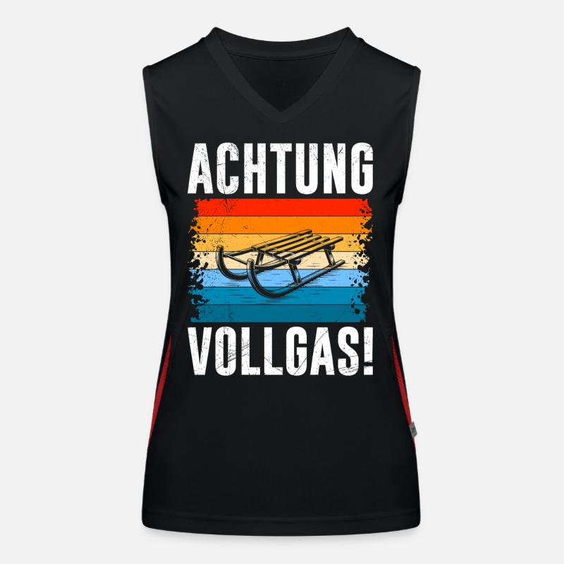 Sleds ATTENTION FULL THROTTLE! FUNNY Women's Functional Contrast Tank Top