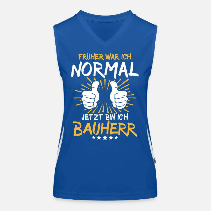 Bauherr Spruch Funktionelles Kontrast-Tank Top für Frauen