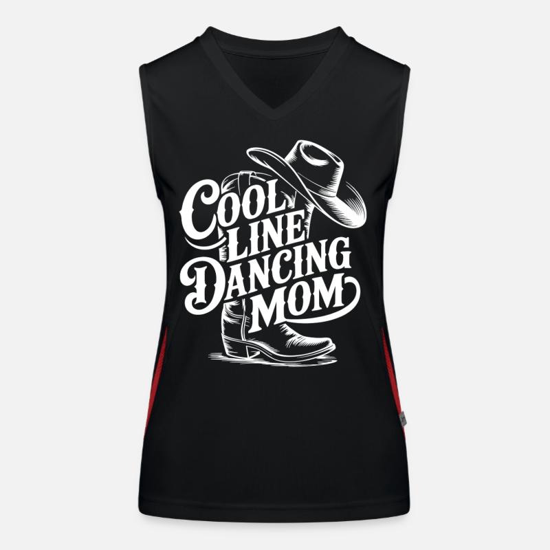 Ligne de danseuse avec maman western Tee Débardeur respirant contrasté Femme