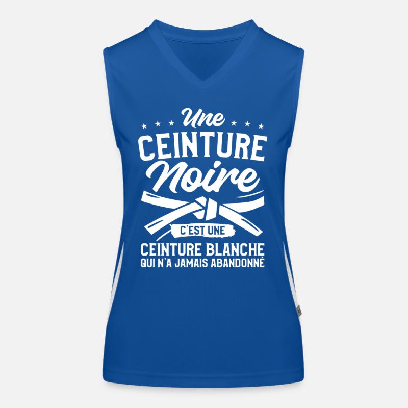 Ein Schwarzgurt ist ein weißer Judogürtel Funktionelles Kontrast-Tank Top für Frauen