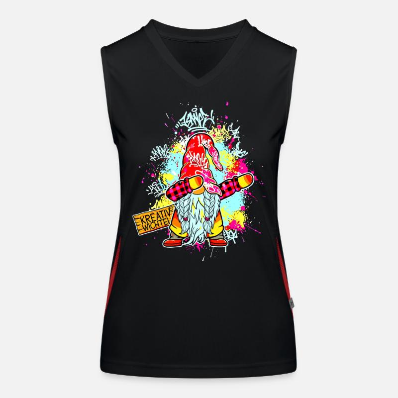 CREATIVE GNOME Dab Graffiti Artist XMas - Women's Functional Contrast Tank Top - black/red