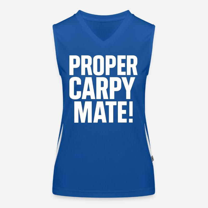 Richtiger Karpfen-Kumpel Spruch Funktionelles Kontrast-Tank Top für Frauen