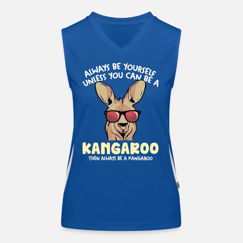 Kangaroo with sunglasses – Stay you Women's Functional Contrast Tank Top