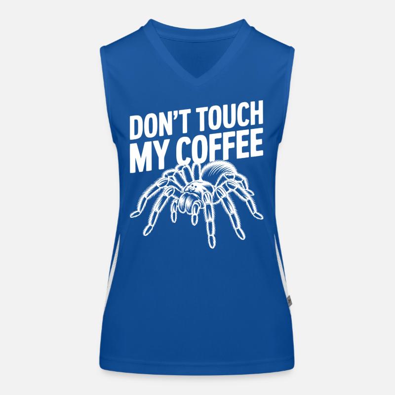 Nicht Berühren Mein Kaffee Spinne Funktionelles Kontrast-Tank Top für Frauen