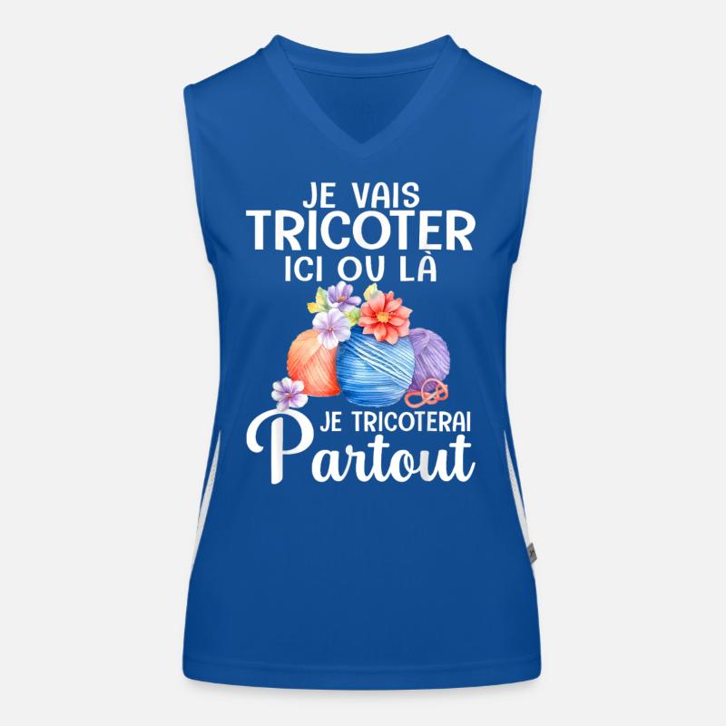 Ich werde hier und da stricken, ich werde überall stricken Funktionelles Kontrast-Tank Top für Frauen