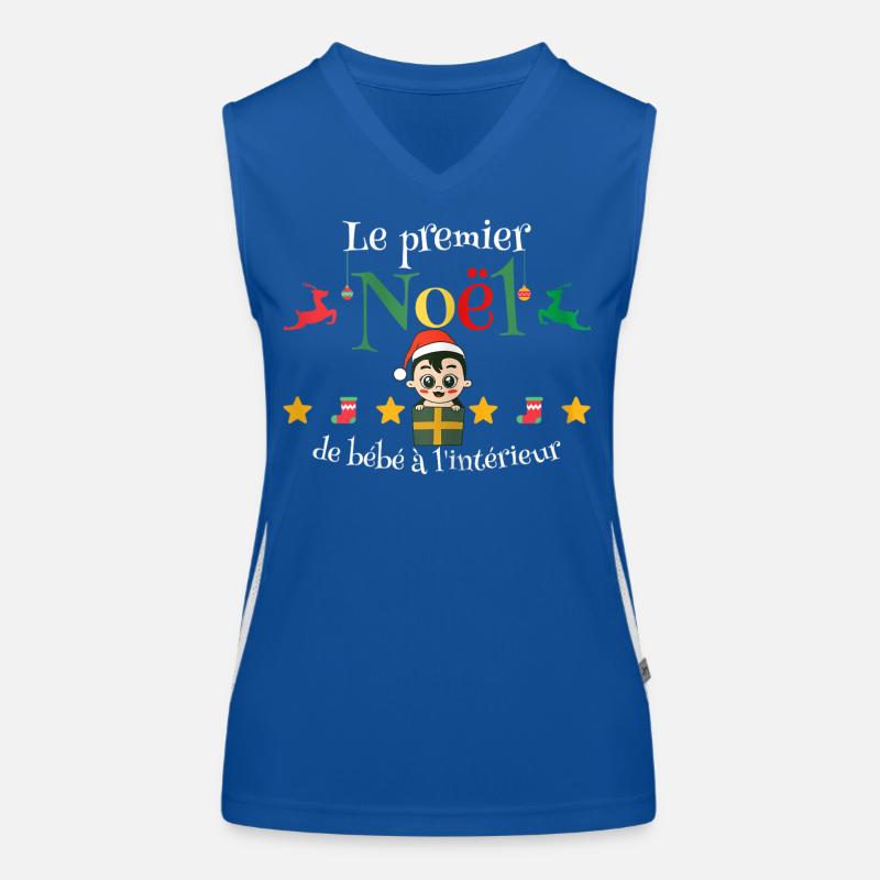 Babys erstes Weihnachten in der Hause, werdende Mutter Funktionelles Kontrast-Tank Top für Frauen