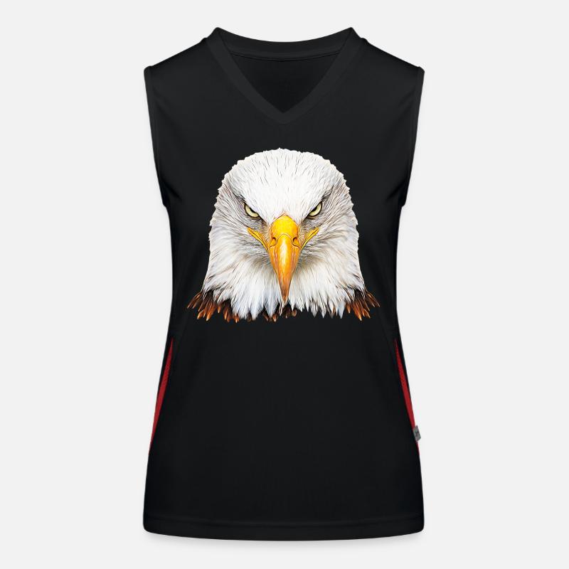 Bald eagle - Women's Functional Contrast Tank Top - black/red
