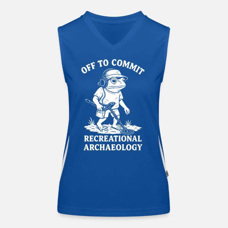 Off To Commit Recreational Archaeology Frog Women's Functional Contrast Tank Top