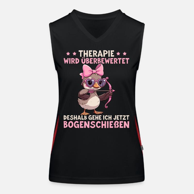 Therapie wird überbewertet - Lustige Bogenschießen Funktionelles Kontrast-Tank Top für Frauen