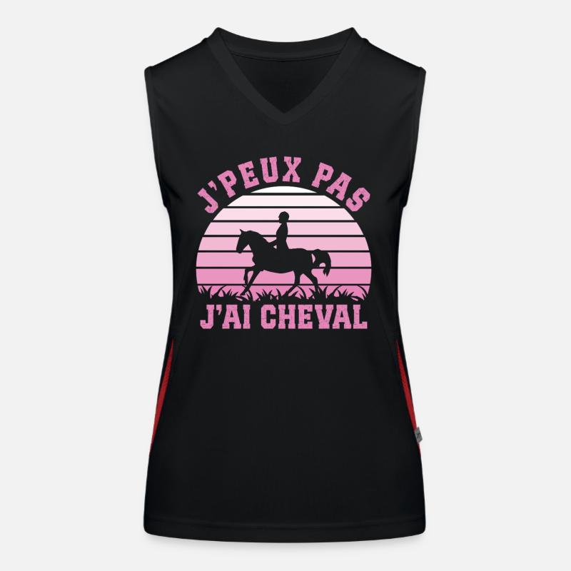 Ich kann nicht, ich habe ein Reitgeschenk Funktionelles Kontrast-Tank Top für Frauen