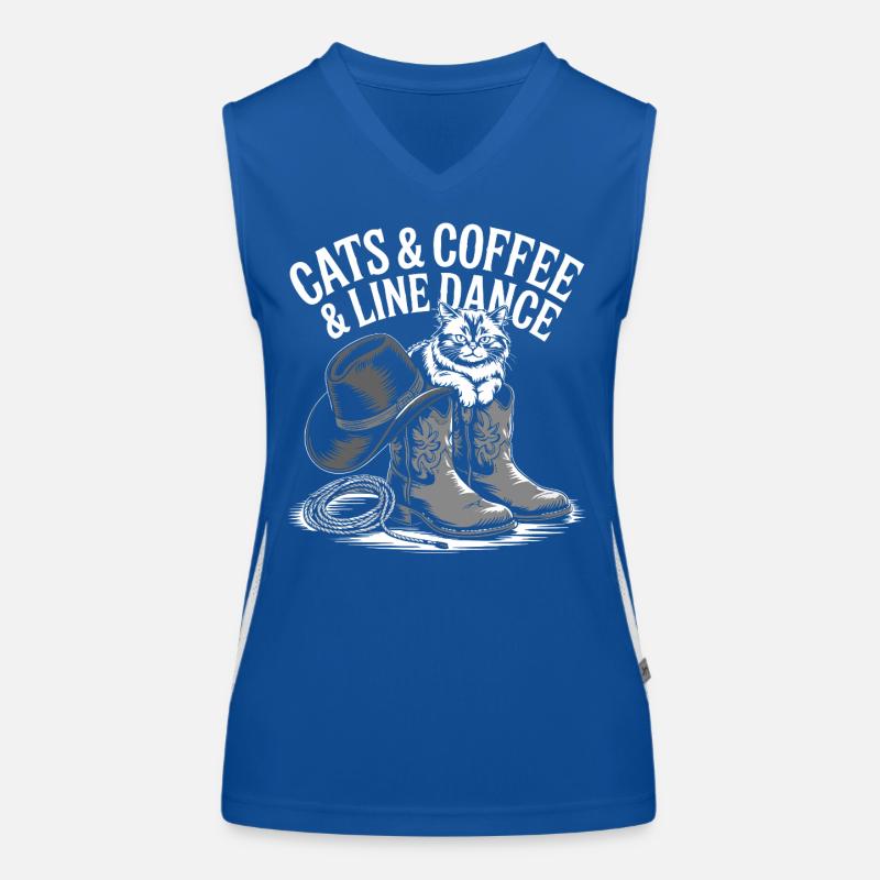 Cat Coffee Western Line Danse Débardeur respirant contrasté Femme
