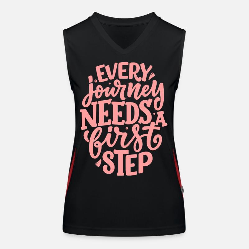 Every Journey Needs A First Step Women's Functional Contrast Tank Top