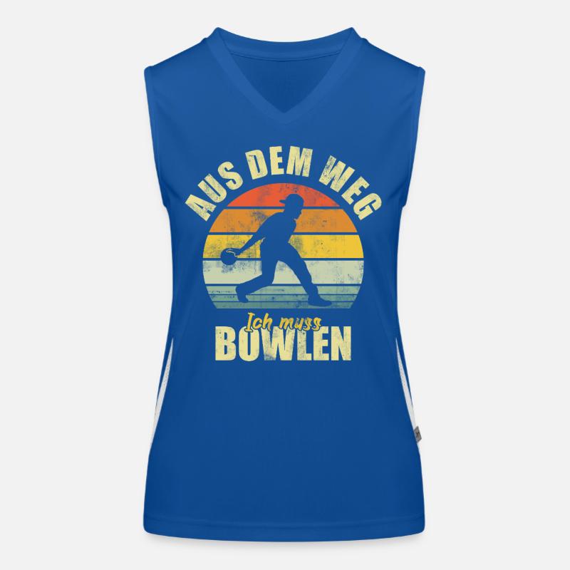 Bowling Bowling Drôle de dicon Débardeur respirant contrasté Femme