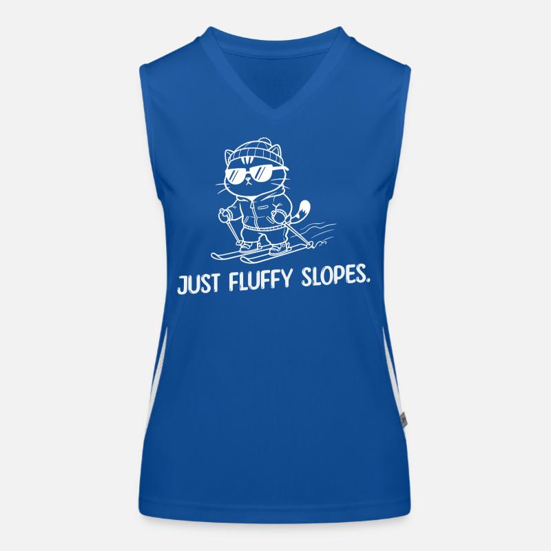 Just Fluffy Slopes - Ski Humor Funktionelles Kontrast-Tank Top für Frauen