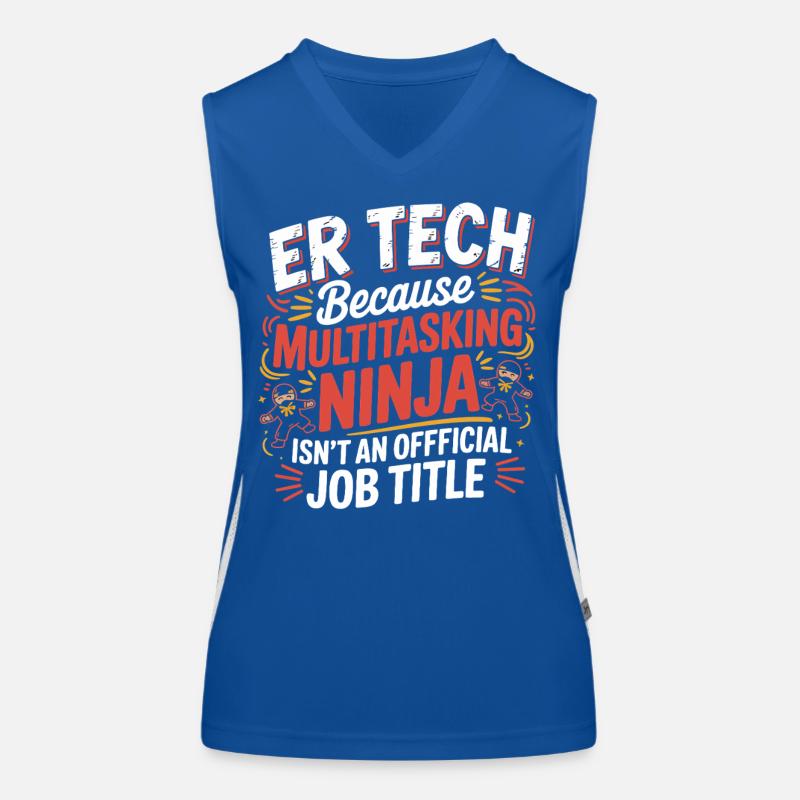 Tech Ninja: Multitasking Humor Women's Functional Contrast Tank Top