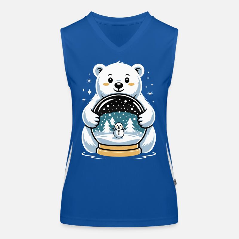 Polarbaer Schneekugel Impression Funktionelles Kontrast-Tank Top für Frauen