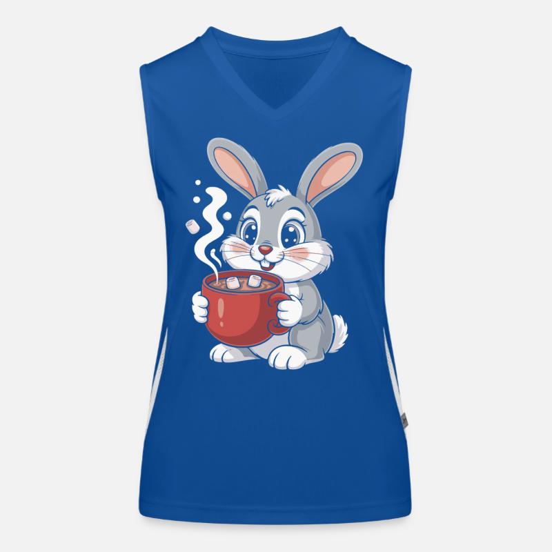 Lapin câlin avec tasse à café Débardeur respirant contrasté Femme