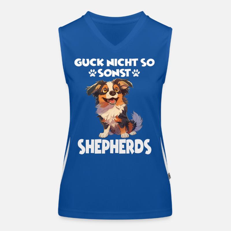 Hunde Sprüche Hundeliebhaber Geschenk Gassi AUSSIE Funktionelles Kontrast-Tank Top für Frauen