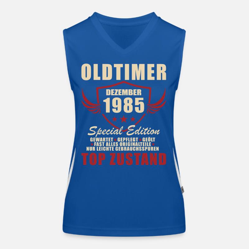 Oldtimer Dezember 1985 Spezial Edition Funktionelles Kontrast-Tank Top für Frauen