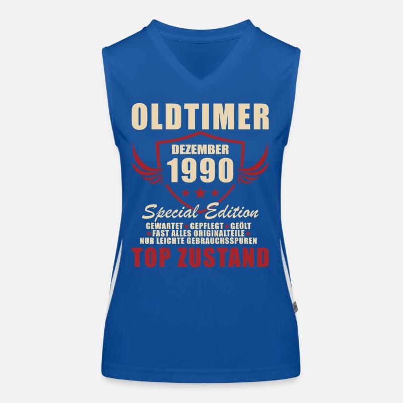 Oldtimer Dezember 1990 Sonderedition Funktionelles Kontrast-Tank Top für Frauen