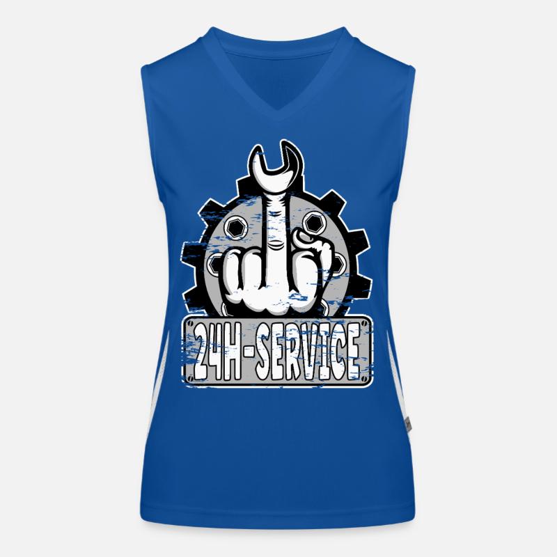 Middle Finger Stinker Finger 24h Service Design Grey Women's Functional Contrast Tank Top