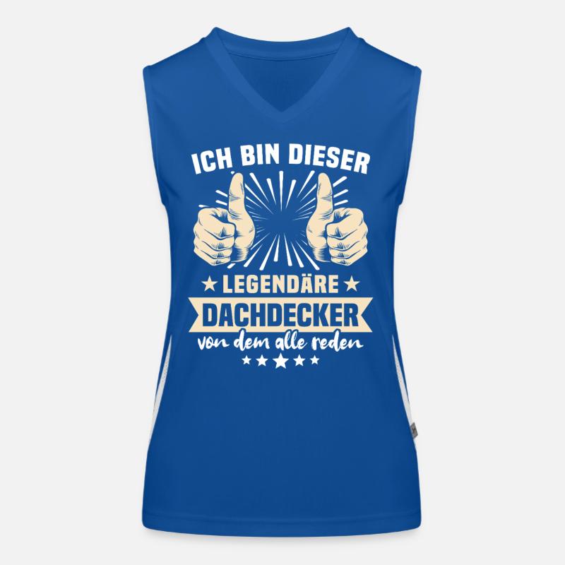 Dachdecker Sprüche Funktionelles Kontrast-Tank Top für Frauen