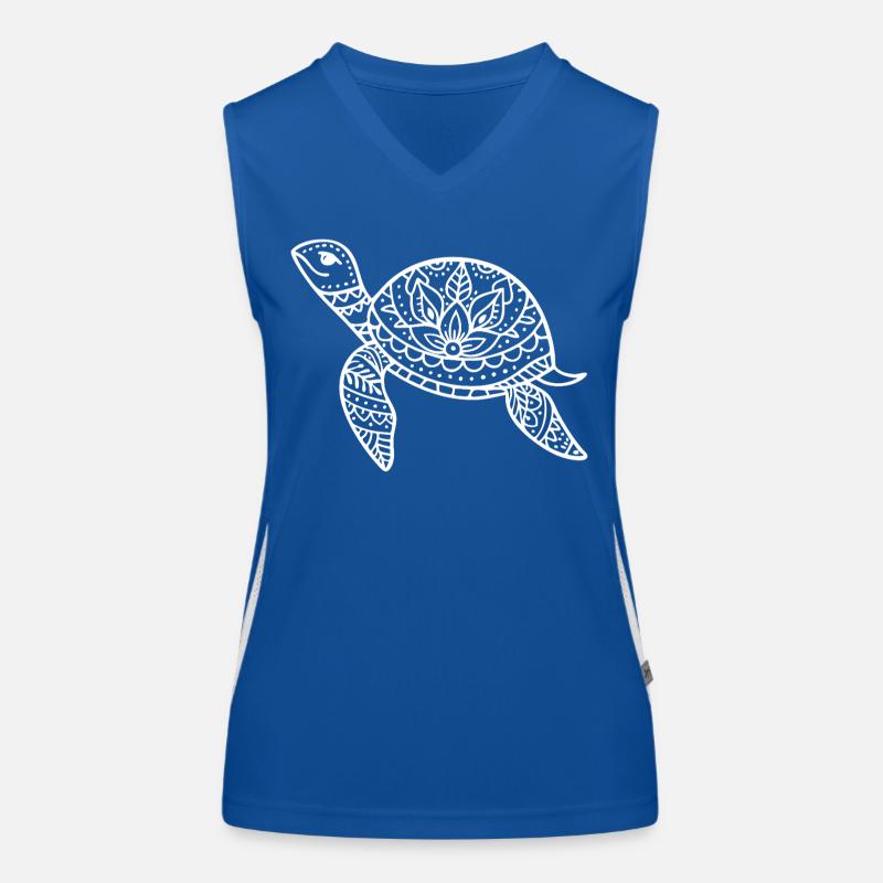 Boho Schildkröte mit Musterpanzer Funktionelles Kontrast-Tank Top für Frauen